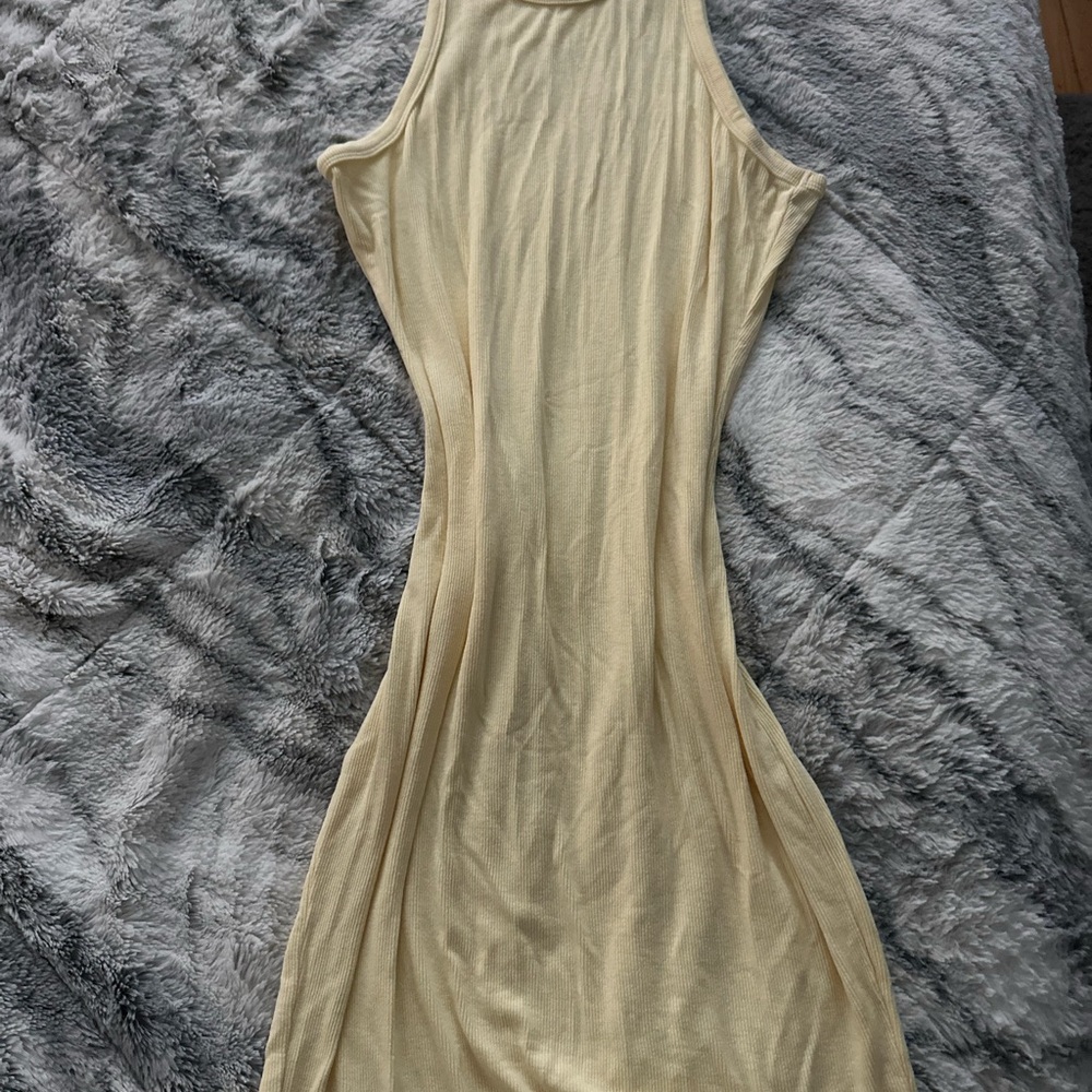 Elegant Cream Sleeveless Dress